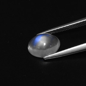 Rainbow Moonstone Gemstone in 9 x 7 mm (calibrated) Size for Sale, Rainbow Moonstone Stone in Blue White Color