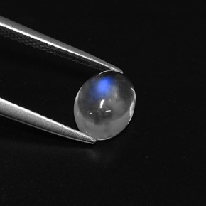 1.75 ct White Rainbow Moonstone Stone, Natural Rainbow Moonstone in Oval Cabochon Shape for Sale