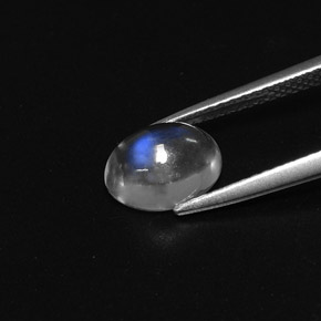 Rainbow Moonstone Gemstone in 8.5 x 6.5 mm Size for Sale, Rainbow Moonstone Stone in Blue White Color