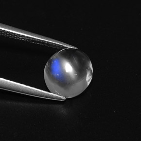 2.34 ct White Rainbow Moonstone Stone, Natural Rainbow Moonstone in Oval Cabochon Shape for Sale