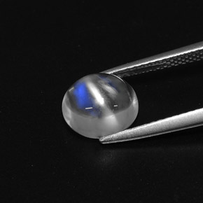 Rainbow Moonstone Gemstone in 8.6 x 7.6 mm Size for Sale, Rainbow Moonstone Stone in Blue White Color
