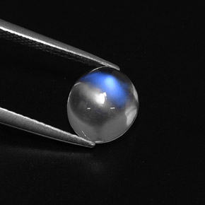 2.42 ct White Rainbow Moonstone Stone, Natural Rainbow Moonstone in Oval Cabochon Shape for Sale