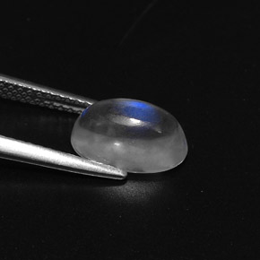 Rainbow Moonstone Gemstone in 10.2 x 6.2 mm Size for Sale, Rainbow Moonstone Stone in Blue White Color