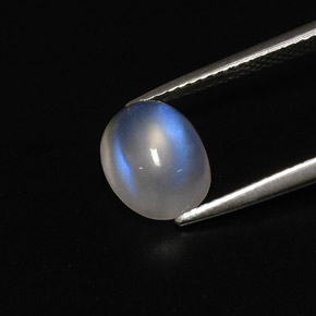 2.32 ct White Rainbow Moonstone Stone, Natural Rainbow Moonstone in Oval Cabochon Shape for Sale