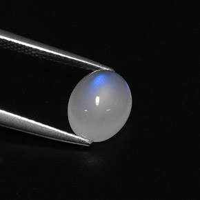 2.23 ct White Rainbow Moonstone Stone, Natural Rainbow Moonstone in Oval Cabochon Shape for Sale