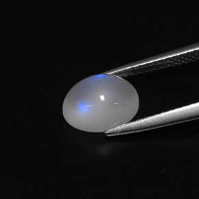 Rainbow Moonstone Gemstone in 9 x 7 mm (calibrated) Size for Sale, Rainbow Moonstone Stone in Blue White Color