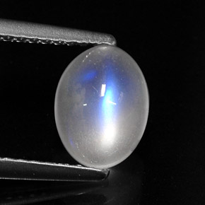 1.60 ct White Rainbow Moonstone Stone, Natural Rainbow Moonstone in Oval Cabochon Shape for Sale