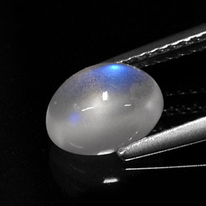 Rainbow Moonstone Gemstone in 8 x 6 mm (calibrated) Size for Sale, Rainbow Moonstone Stone in Blue White Color