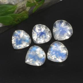 Bluish White Rainbow Moonstone Gem - 0.4ct Pear Facet (ID: 276393)