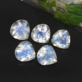 1.89 ctw White Rainbow Moonstone Stones, Natural Rainbow Moonstone in Pear Facet Shape for Sale