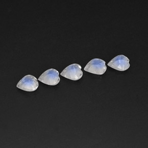 Rainbow Moonstone Gemstone in 4.8 x 4.7 mm Size for Sale, Rainbow Moonstone Stone in Blue White Color