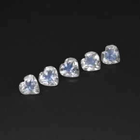 1.80 ct White Rainbow Moonstone Gemstone, Rainbow Moonstone Gem in Heart Facet Shape for Sale.