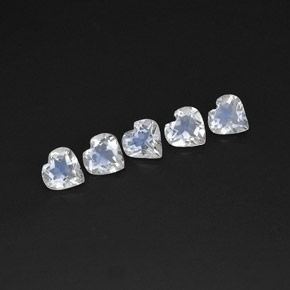 1.68 ct White Rainbow Moonstone Gemstone, Rainbow Moonstone Gem in Heart Facet Shape for Sale.