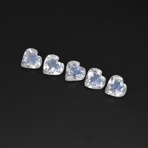 1.68 ct White Rainbow Moonstone Stone, Natural Rainbow Moonstone in Heart Facet Shape for Sale
