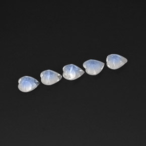 Rainbow Moonstone Gemstone in 5 x 5 mm (calibrated) Size for Sale, Rainbow Moonstone Stone in Blue White Color