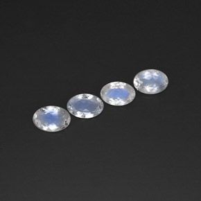 1.29 ct White Rainbow Moonstone Gemstone, Rainbow Moonstone Gem in Oval Facet Shape for Sale.
