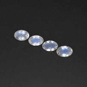 1.29 ct White Rainbow Moonstone Stone, Natural Rainbow Moonstone in Oval Facet Shape for Sale