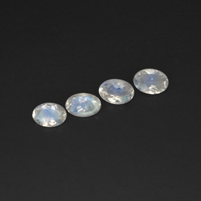 1.33 ct White Rainbow Moonstone Gemstone, Rainbow Moonstone Gem in Oval Facet Shape for Sale.