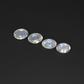 1.33 ct White Rainbow Moonstone Stone, Natural Rainbow Moonstone in Oval Facet Shape for Sale