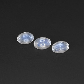 1.10 ct White Rainbow Moonstone Gemstone, Rainbow Moonstone Gem in Oval Facet Shape for Sale.