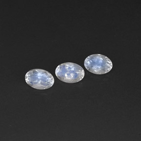 1.10 ct White Rainbow Moonstone Stone, Natural Rainbow Moonstone in Oval Facet Shape for Sale