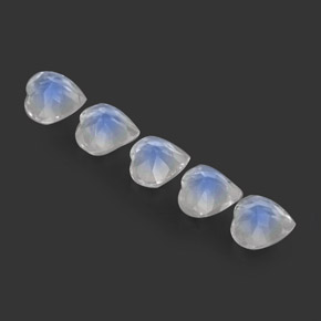 Rainbow Moonstone Gemstone in 5 x 5 mm (calibrated) Size for Sale, Rainbow Moonstone Stone in Blue White Color