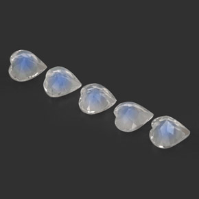 Rainbow Moonstone Gemstone in 5 x 4.8 mm Size for Sale, Rainbow Moonstone Stone in Blue White Color