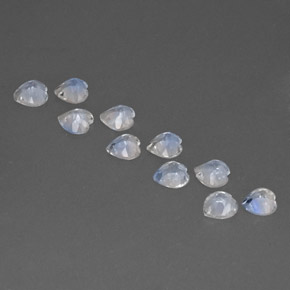 Rainbow Moonstone Gemstone in 4.1 x 4.1 mm Size for Sale, Rainbow Moonstone Stone in Blue White Color