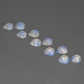 Rainbow Moonstone Gemstone in 4.1 x 4 mm Size for Sale, Rainbow Moonstone Stone in Blue White Color
