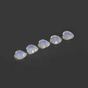 Rainbow Moonstone Gemstone in 4 x 3.9 mm Size for Sale, Rainbow Moonstone Stone in Blue White Color