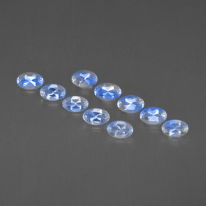 2.25 ct White Rainbow Moonstone Gemstone, Rainbow Moonstone Gem in Oval Facet Shape for Sale.