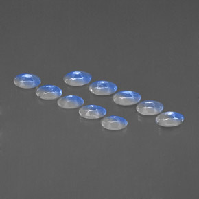 Rainbow Moonstone Gemstone in 5 x 3 mm (calibrated) Size for Sale, Rainbow Moonstone Stone in Blue White Color