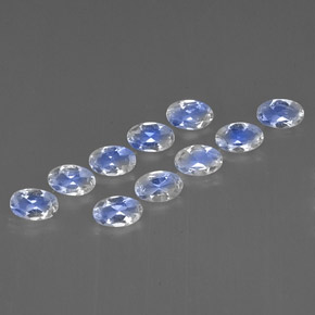 2.02 ct White Rainbow Moonstone Stone, Natural Rainbow Moonstone in Oval Facet Shape for Sale