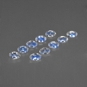 1.84 ct White Rainbow Moonstone Gemstone, Rainbow Moonstone Gem in Oval Facet Shape for Sale.