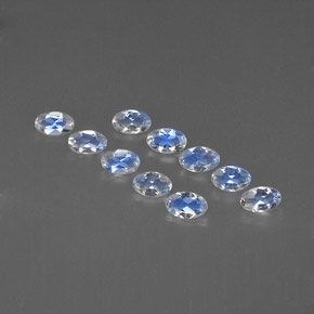 1.84 ct White Rainbow Moonstone Stone, Natural Rainbow Moonstone in Oval Facet Shape for Sale