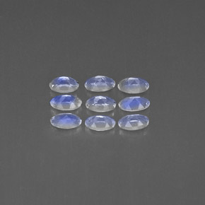 Rainbow Moonstone Gemstone in 5.1 x 3.2 mm Size for Sale, Rainbow Moonstone Stone in Blue White Color