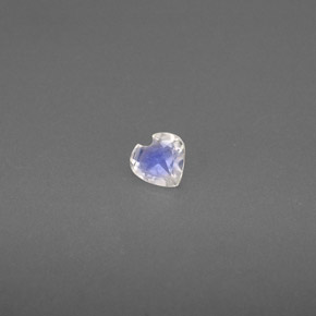 0.13 ct White Rainbow Moonstone Gemstone, Rainbow Moonstone Gem in Heart Facet Shape for Sale.