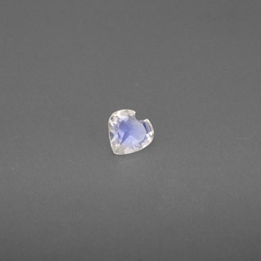 0.13 ct White Rainbow Moonstone Stone, Natural Rainbow Moonstone in Heart Facet Shape for Sale