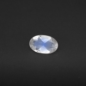 0.27 ct White Rainbow Moonstone Gemstone, Rainbow Moonstone Gem in Oval Facet Shape for Sale.