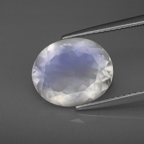 4.02 ct Blue Rainbow Moonstone Gemstone, Rainbow Moonstone Gem in Oval Facet Shape for Sale.