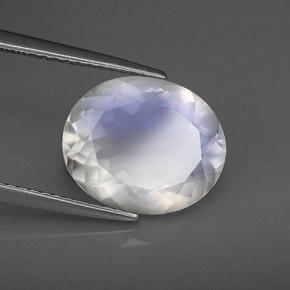 4.02 ct Blue Rainbow Moonstone Stone, Natural Rainbow Moonstone in Oval Facet Shape for Sale