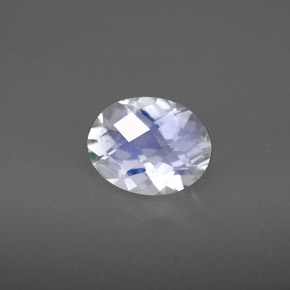 1.55 ct Blue Rainbow Moonstone Stone, Natural Rainbow Moonstone in Oval Checkerboard Shape for Sale