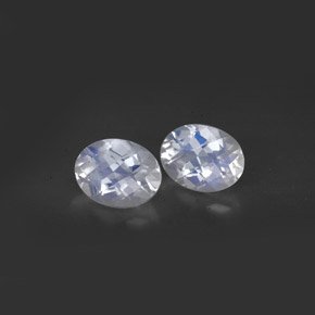 2.50 ct White Rainbow Moonstone Stone, Natural Rainbow Moonstone in Oval Checkerboard Shape for Sale