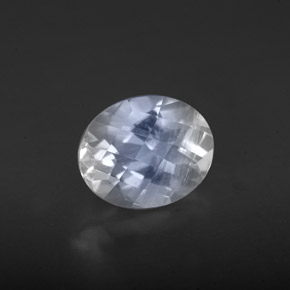 1.94 ct White Rainbow Moonstone Stone, Natural Rainbow Moonstone in Oval Checkerboard Shape for Sale