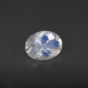 1.04 ct White Rainbow Moonstone Gemstone, Rainbow Moonstone Gem in Oval Checkerboard Shape for Sale.