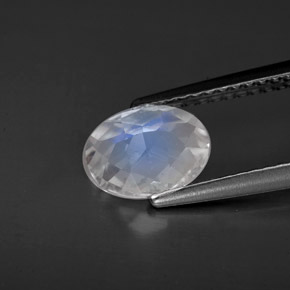 Rainbow Moonstone Gemstone in 8 x 6 mm (calibrated) Size for Sale, Rainbow Moonstone Stone in Blue White Color
