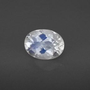 1.36 ct White Rainbow Moonstone Stone, Natural Rainbow Moonstone in Oval Checkerboard Shape for Sale