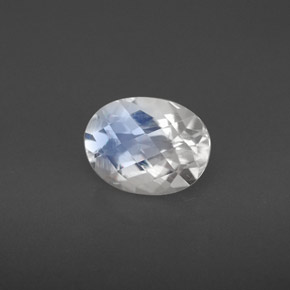 1.42 ct White Rainbow Moonstone Stone, Natural Rainbow Moonstone in Oval Checkerboard Shape for Sale