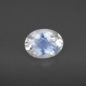 1.31 ct White Rainbow Moonstone Gemstone, Rainbow Moonstone Gem in Oval Checkerboard Shape for Sale.