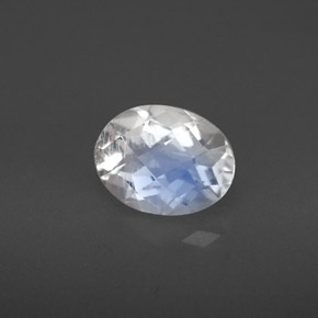 1.31 ct White Rainbow Moonstone Stone, Natural Rainbow Moonstone in Oval Checkerboard Shape for Sale